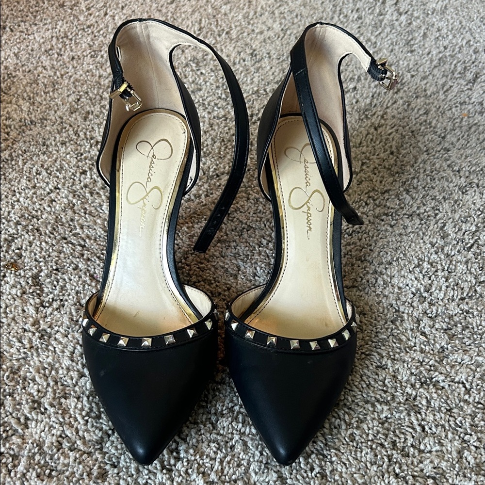 Jessica Simpson Black Studded Heels